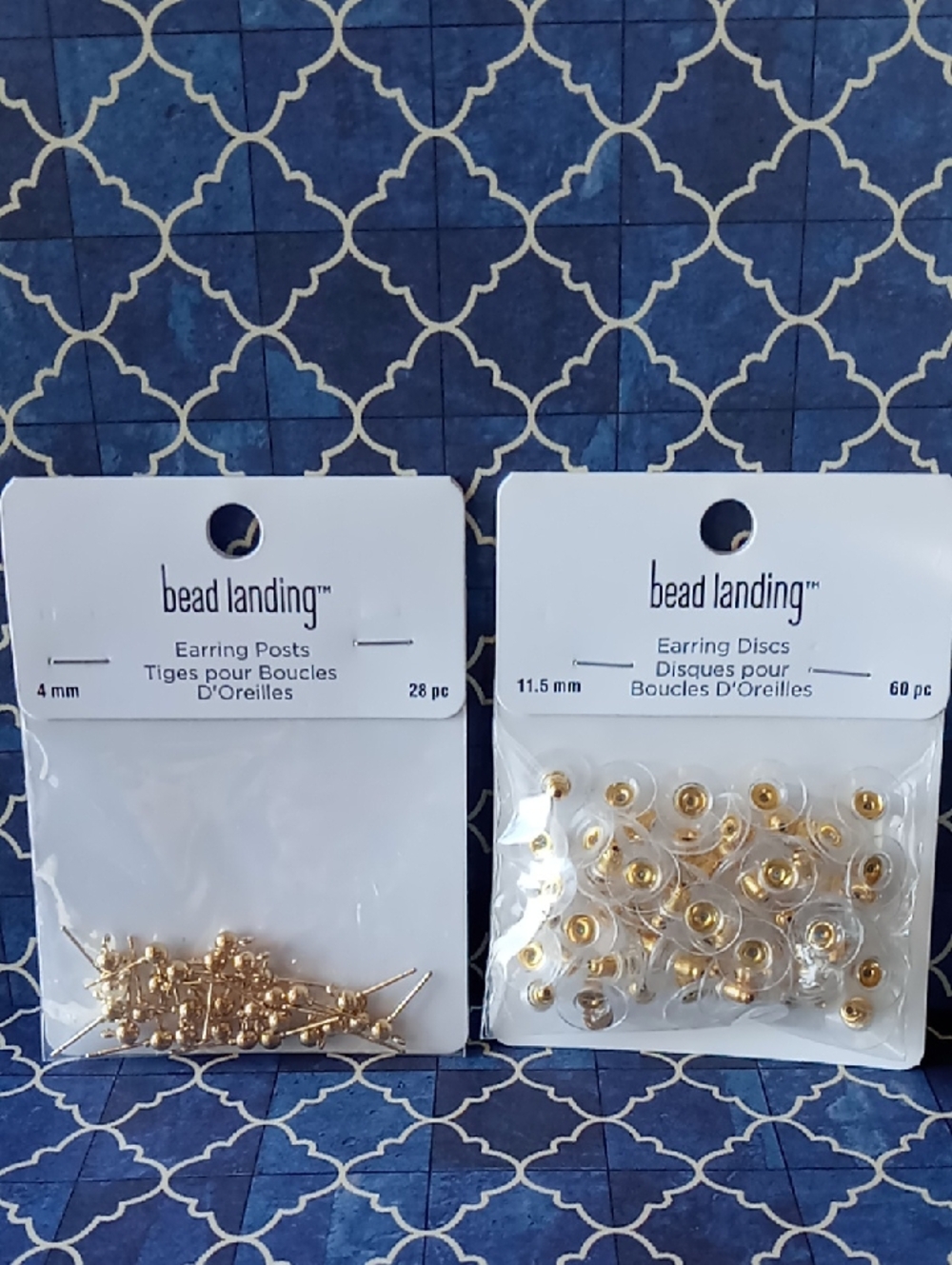 Bead Landing Earring Posts & Discs